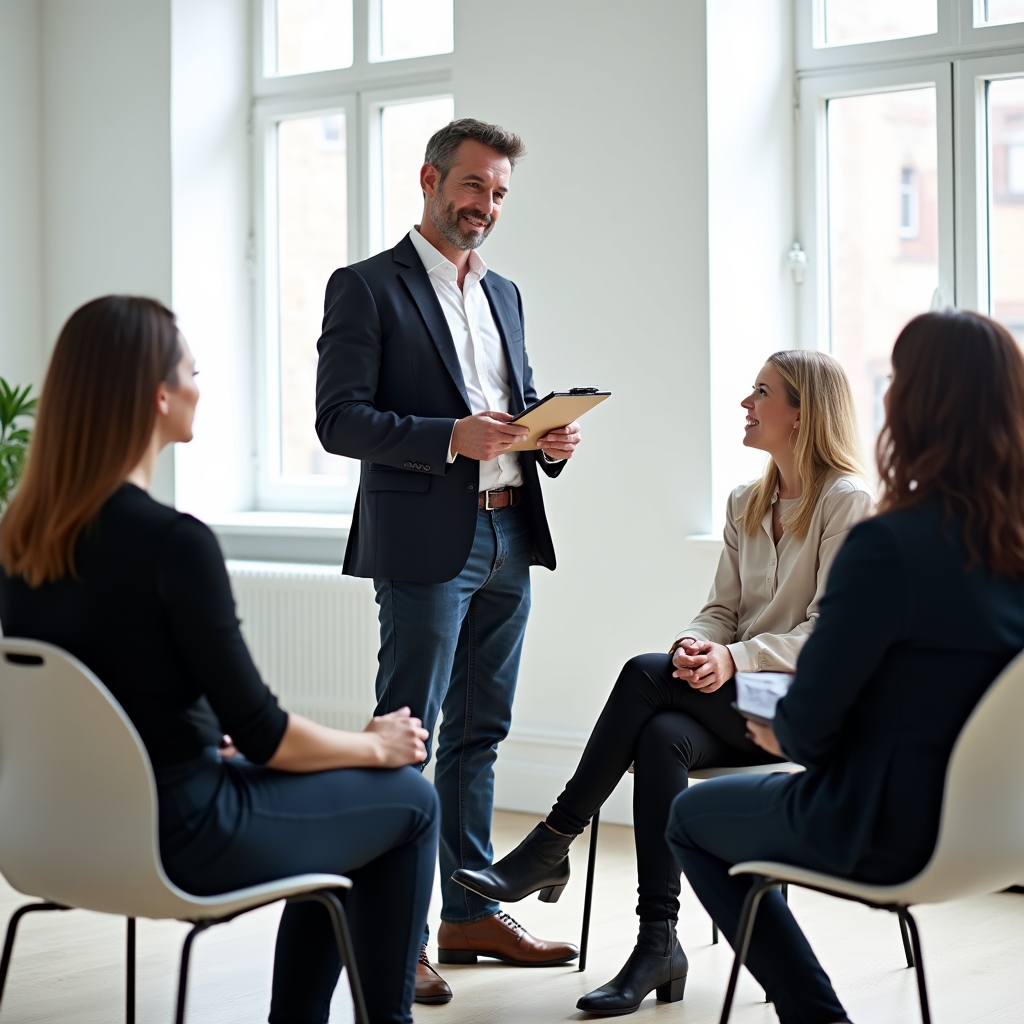 Sessione di debriefing dopo una simulazione di conflitto